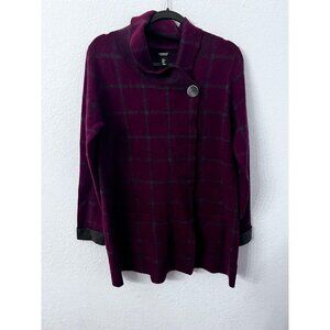 Jones & Co wrap maroon sweater women size large